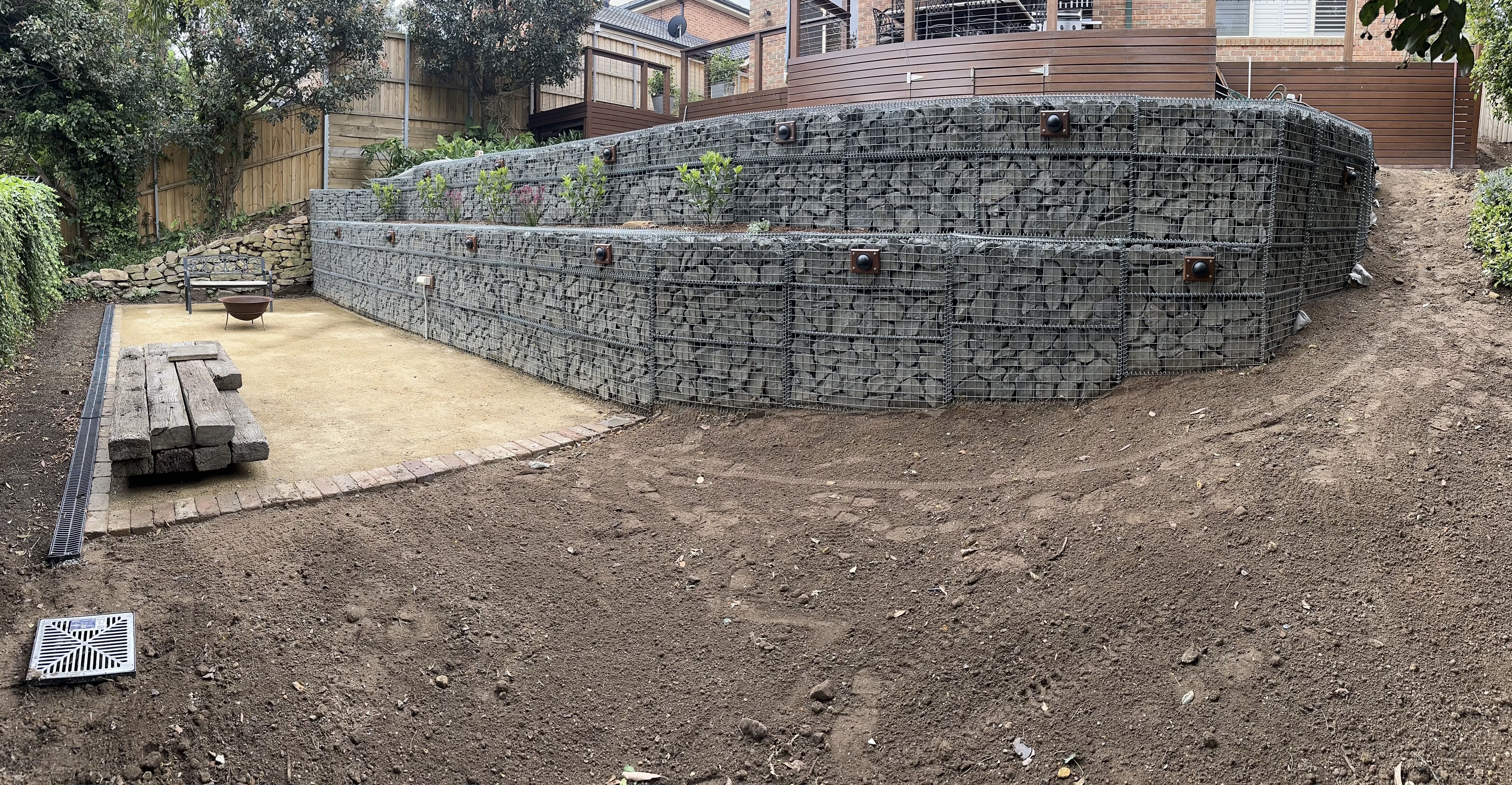 Retaining wall build in progress - Elite Landscaping